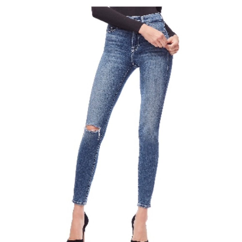 Good American Good Legs High Waist Skinny Jeans Blue 186 Size 6/28